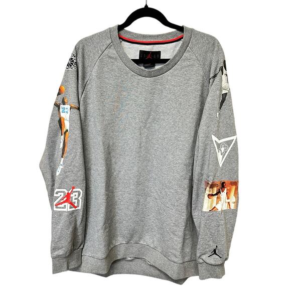 Nike Other - Air Jordan Crewneck Sweatshirt Sleeve Print Solid Gray Men's XXL AO0430-091